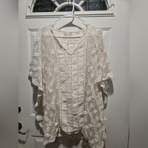 Free People Ivory Textured Kaftan